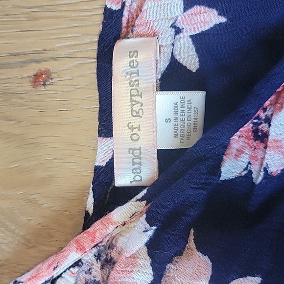 Band Of Gypsies Wrap Dress navy Blue Dress Size Small - Picture 2 of 3